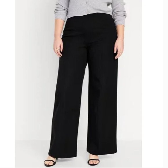 NWT! Old Navy Pixie Wide Leg Pull on Dress Pants. Womens Large Petite - Picture 1 of 15